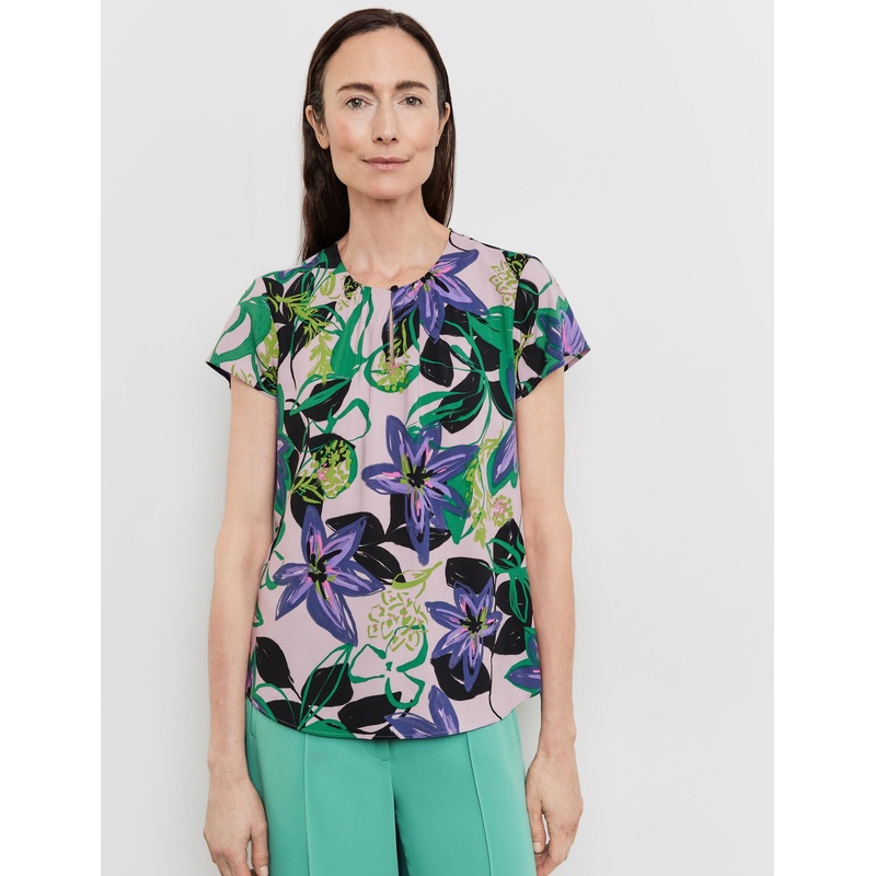 Blouse Top With A Floral Pattern