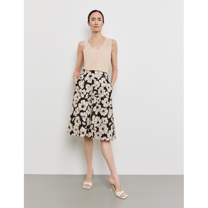 Midi Skirt With A Floral Pattern