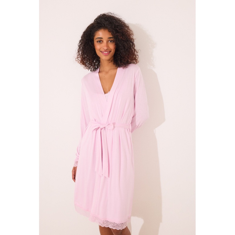 Pink Viscose Midi Robe