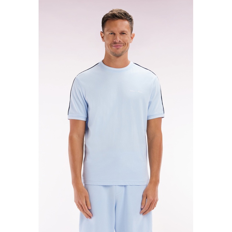 Relaxed Fit Sky Blue Cotton T-Shirt