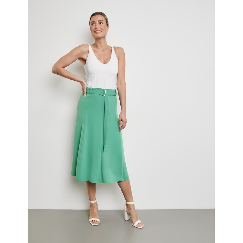 Skirt In An A-Line Design With A Tie-Around Belt