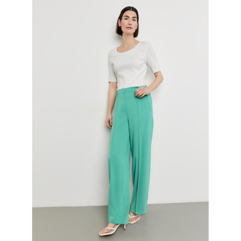 Wide-Leg Trousers With Pintucks