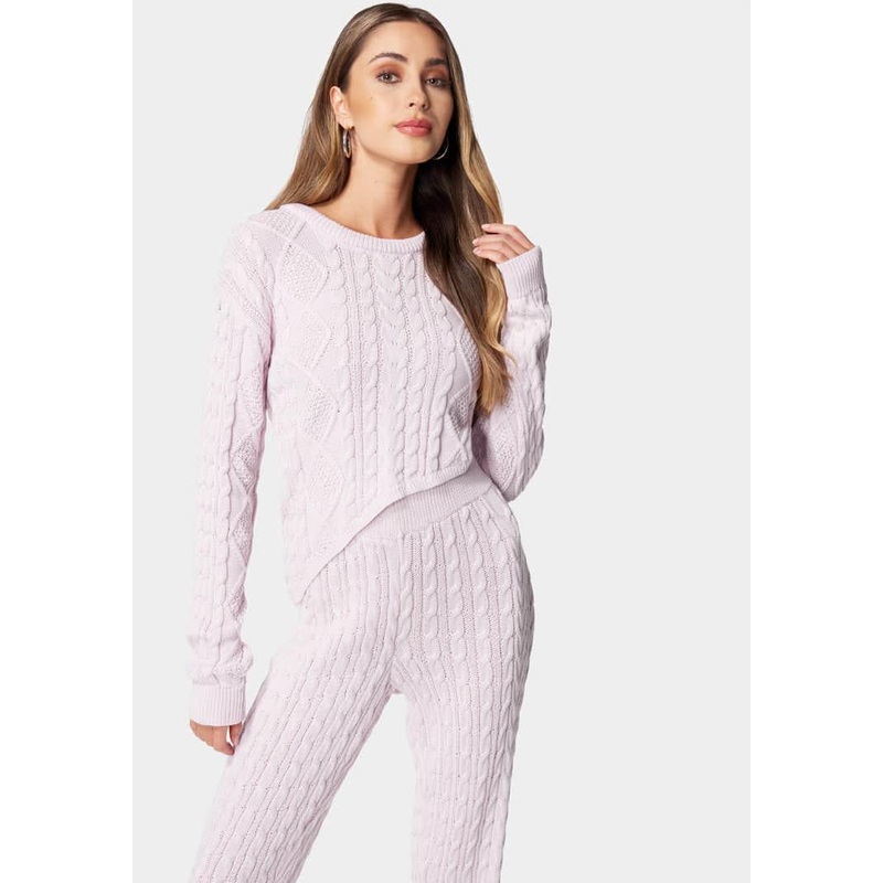 Asymmetric Cable Knit Sweater