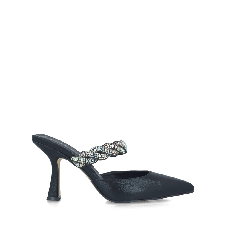 Black Sandal With Embellished Strap