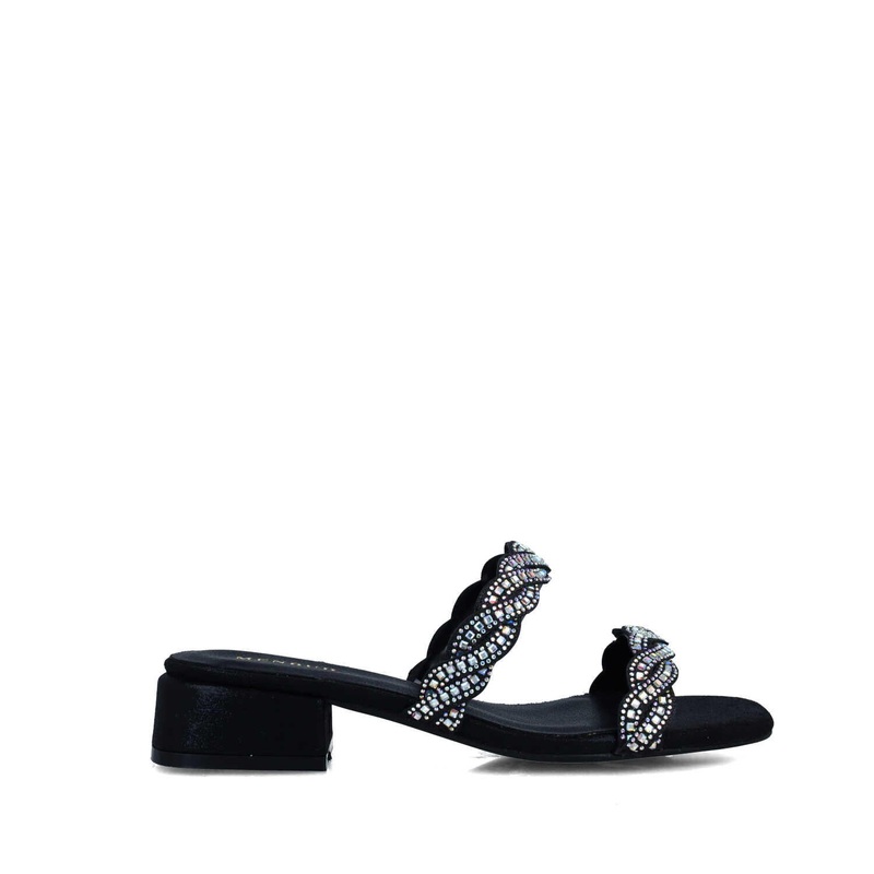 Black Slippers With Heel