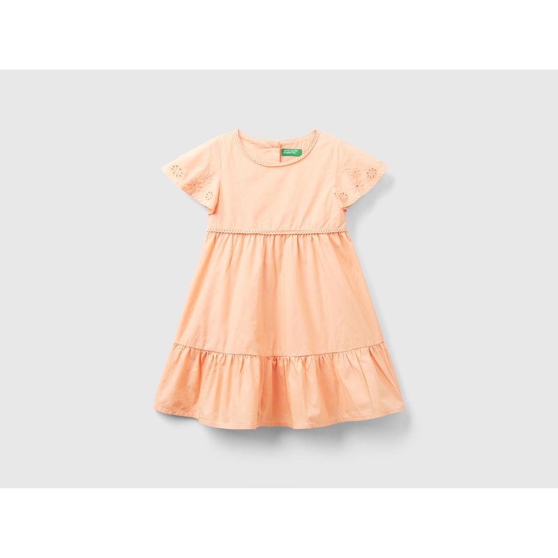 Dress With Embroidery And Frill