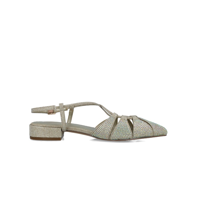 Gold Pump Style Sandal Mule
