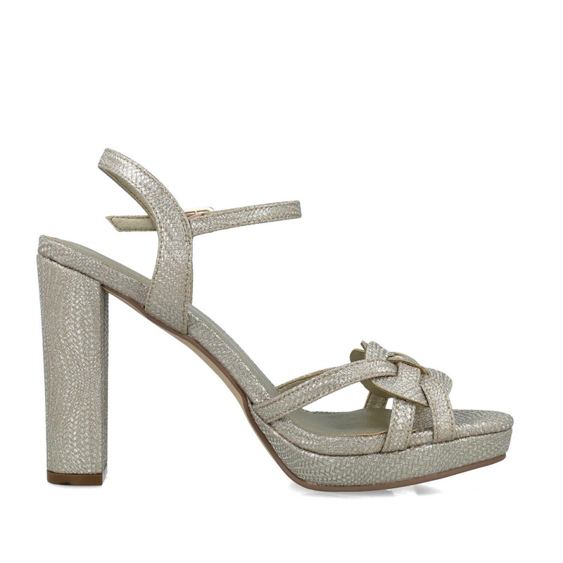 Gold Sandal With Ankle Strap