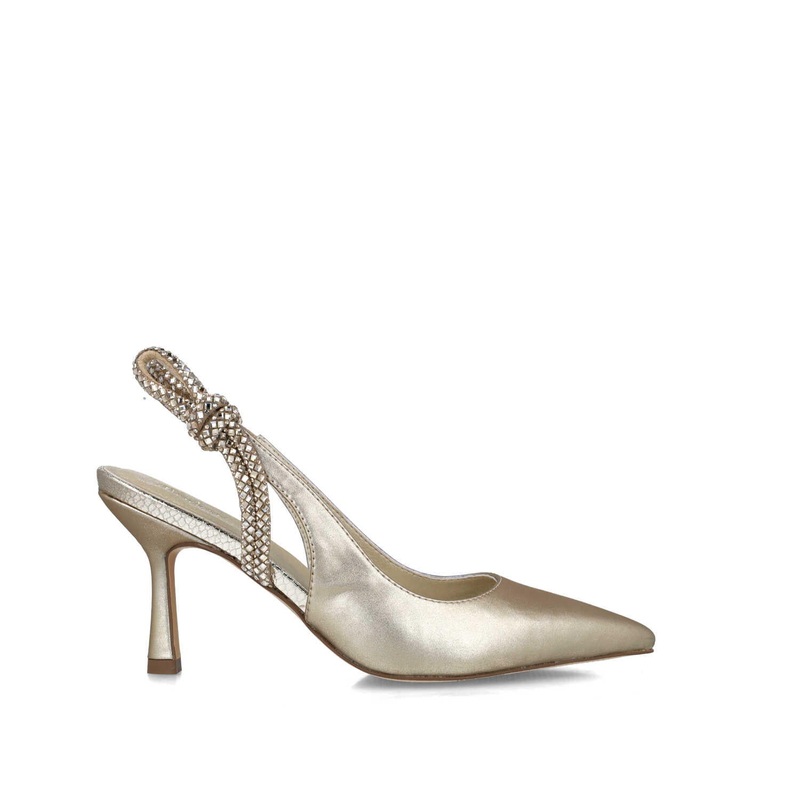 Gold Slingback Pumps
