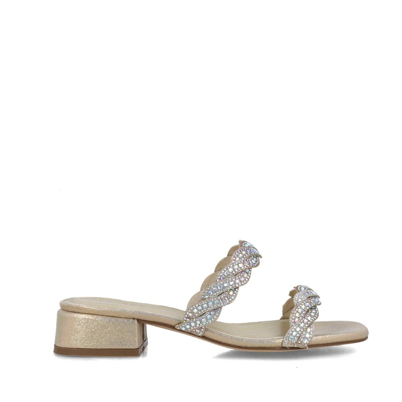 Gold Slippers With Heel