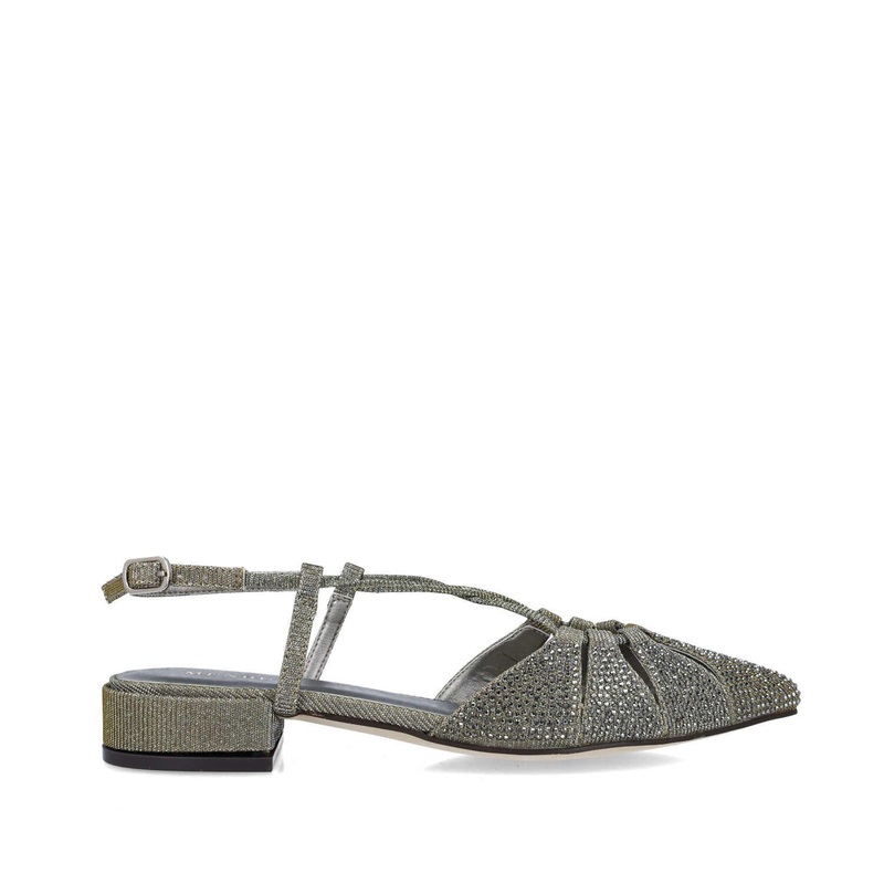 Grey Pump Style Sandal Mule