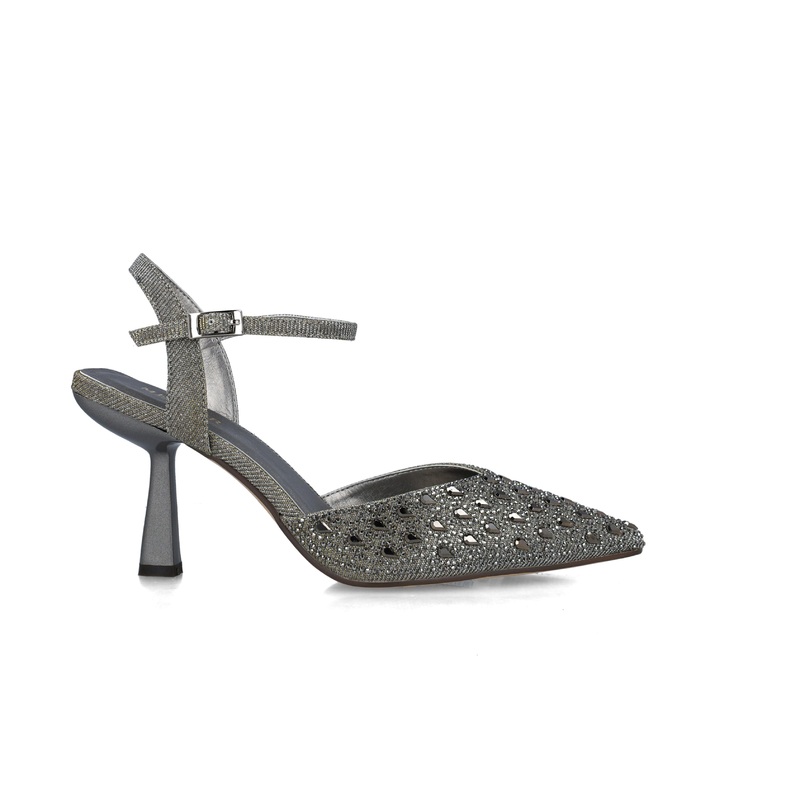Grey Pumps With Ankle Strap