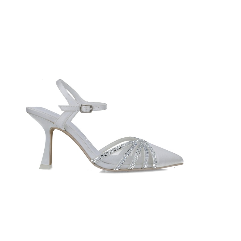 Ivory Pumps With Ankle Strap