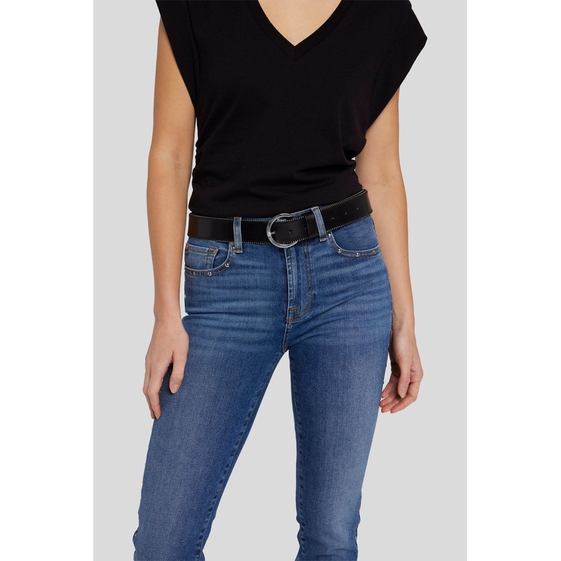 Micro Studs Belt Leather Black