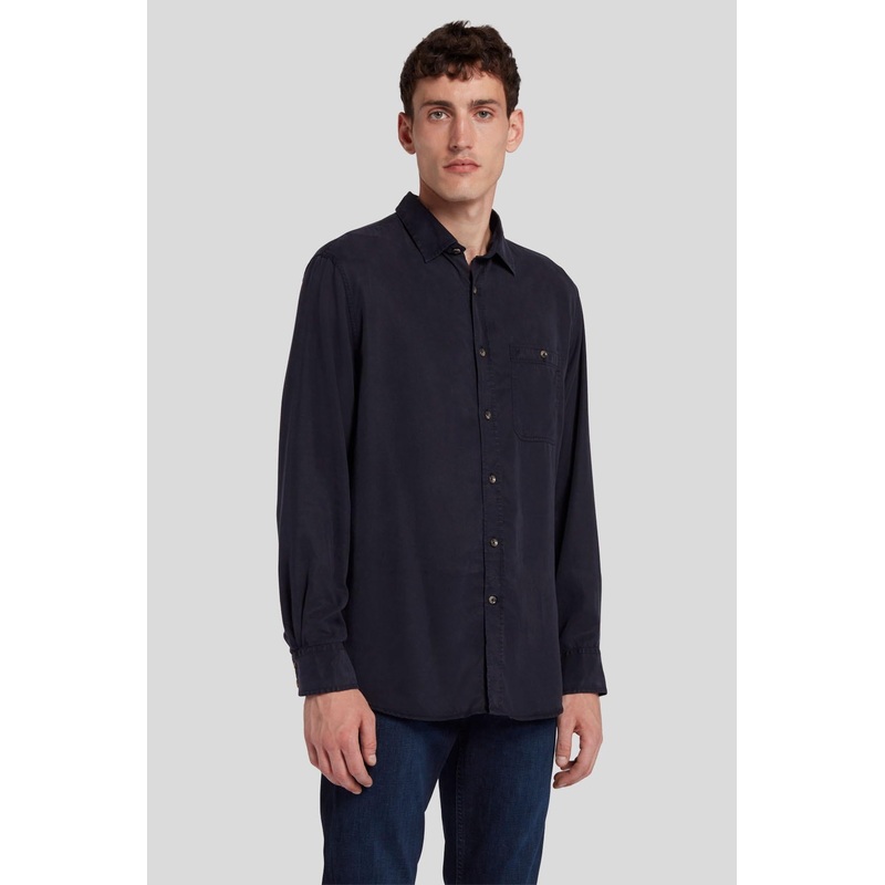 One Pocket Shirt Tencel Blue