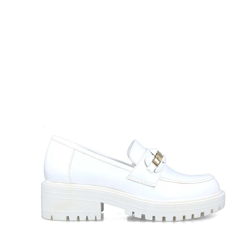 White Platform Loafers
