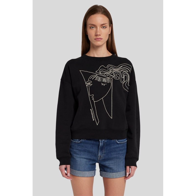 Women'S Day Sweat-Shirt Cotton Black