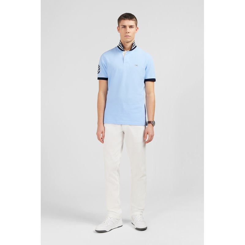Light Blue Short-Sleeved Polo Shirt Number 10