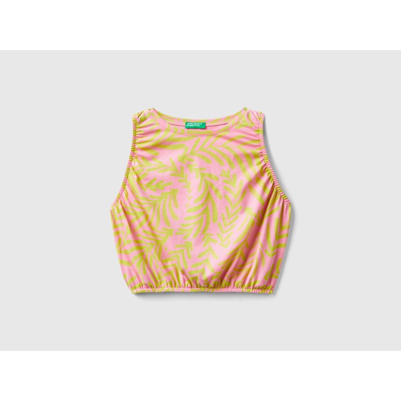 Light Pink Top With Tropical Print