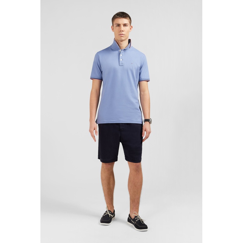 Navy Blue Bermuda Shorts With Elasticated Waist