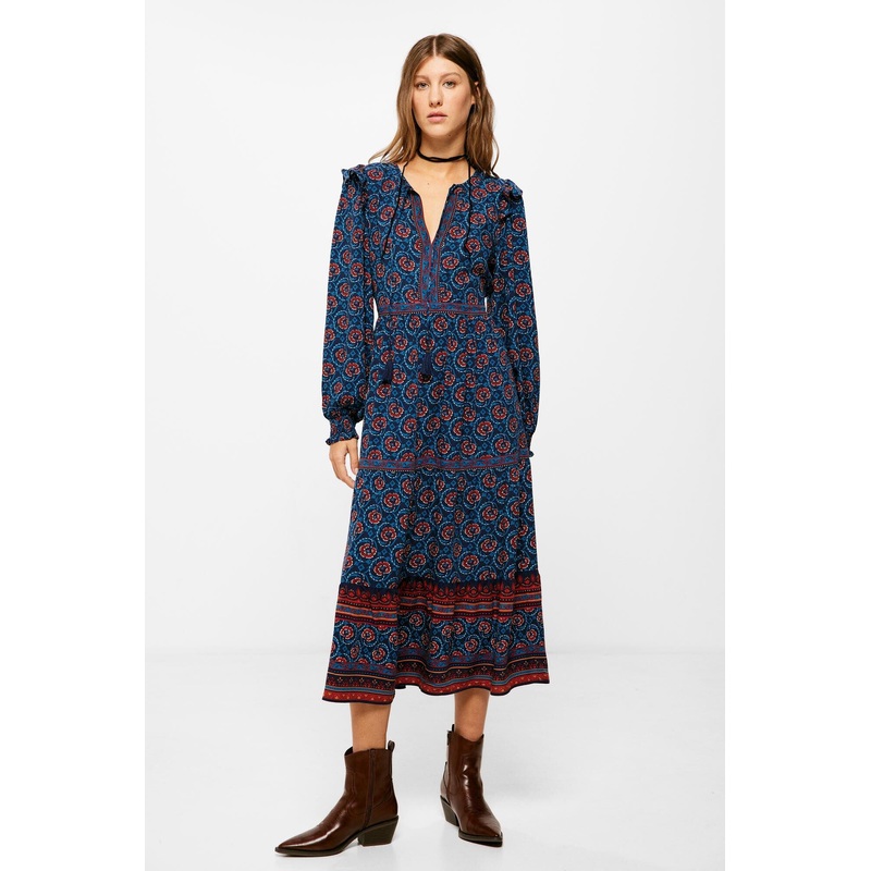 Patterened Midi Dress