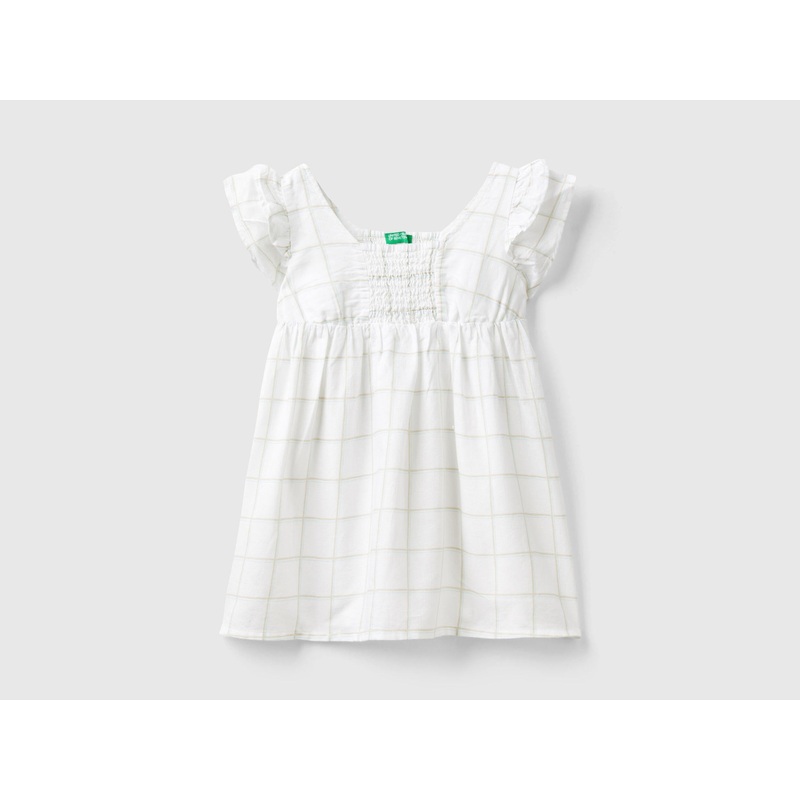 Patterned Dress In Linen Blend