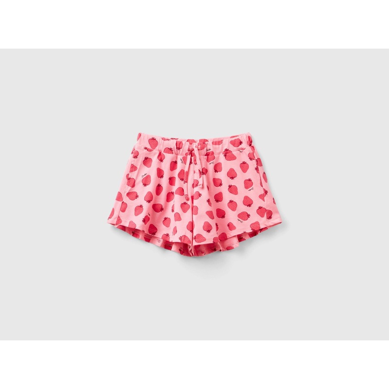 Pink Shorts With Strawberry Print