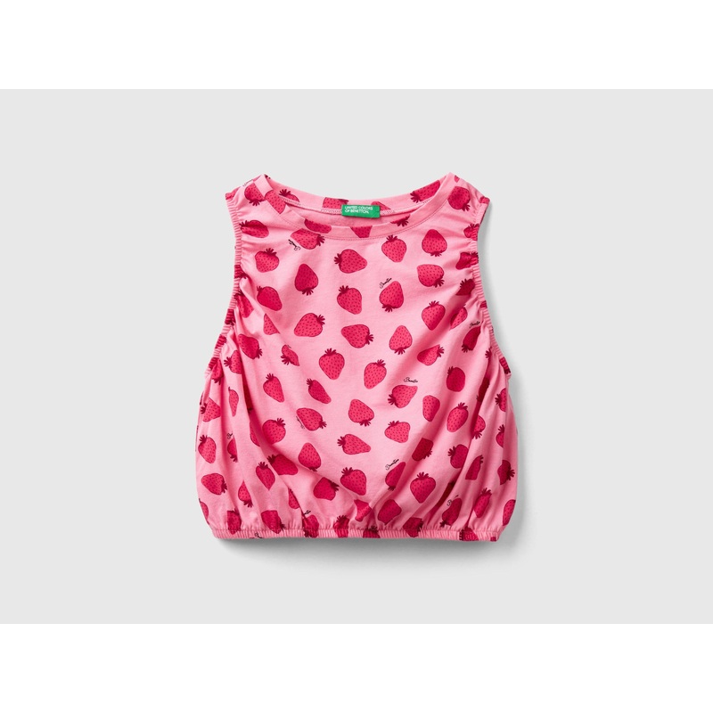 Pink Top With Strawberry Print