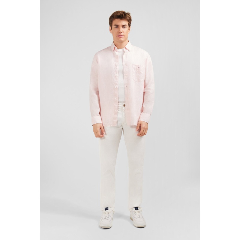 Plain Pink Linen Shirt