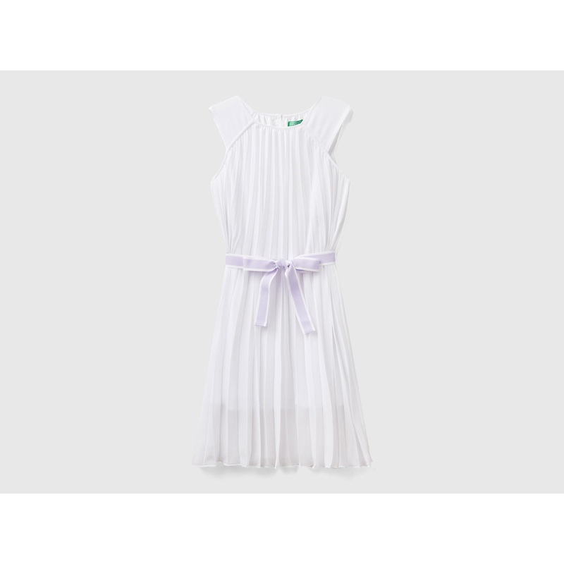 Pleated Dress With Belt