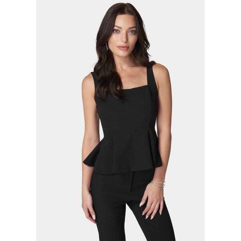 Thin Strap Peplum Top
