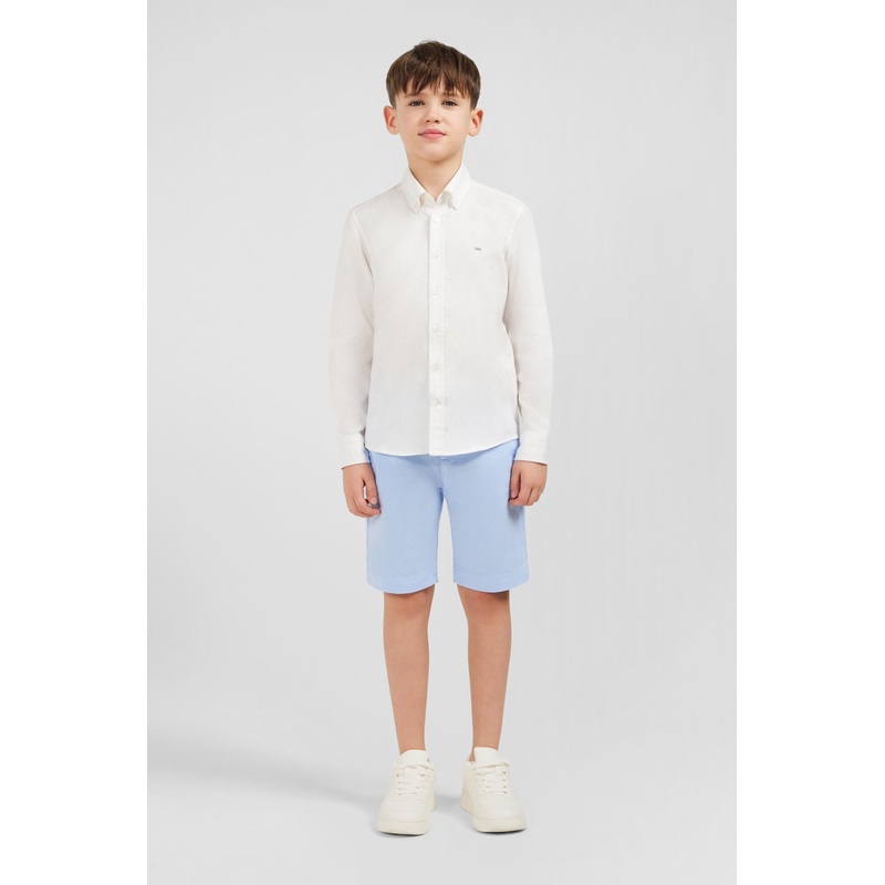 White Cotton Shirt In Regular Fit