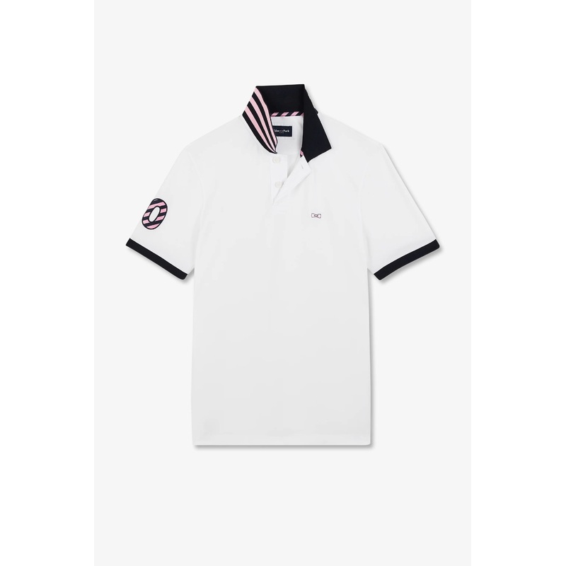 White Short-Sleeved Polo Shirt Number 10