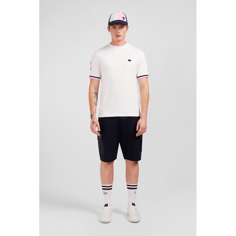 White T-Shirt With XV De France Embroidery On The Back