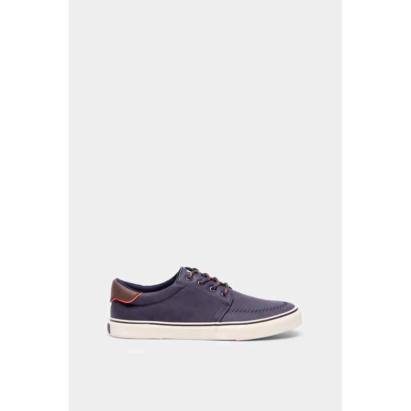 Blue Lace Up Trainers With White Sole