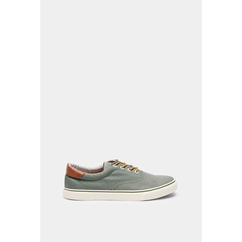 Grey and Brown Lace Up Trainers