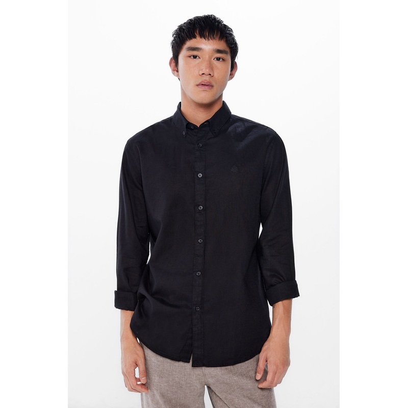 Linen Blend Button Down Shirt