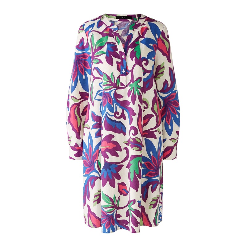 Long Sleeve Short Dress With All Over Print