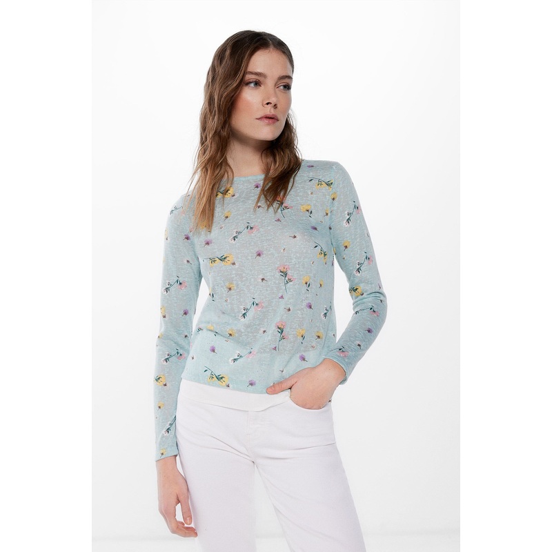 Long Sleeve T-Shirt With Floral Print