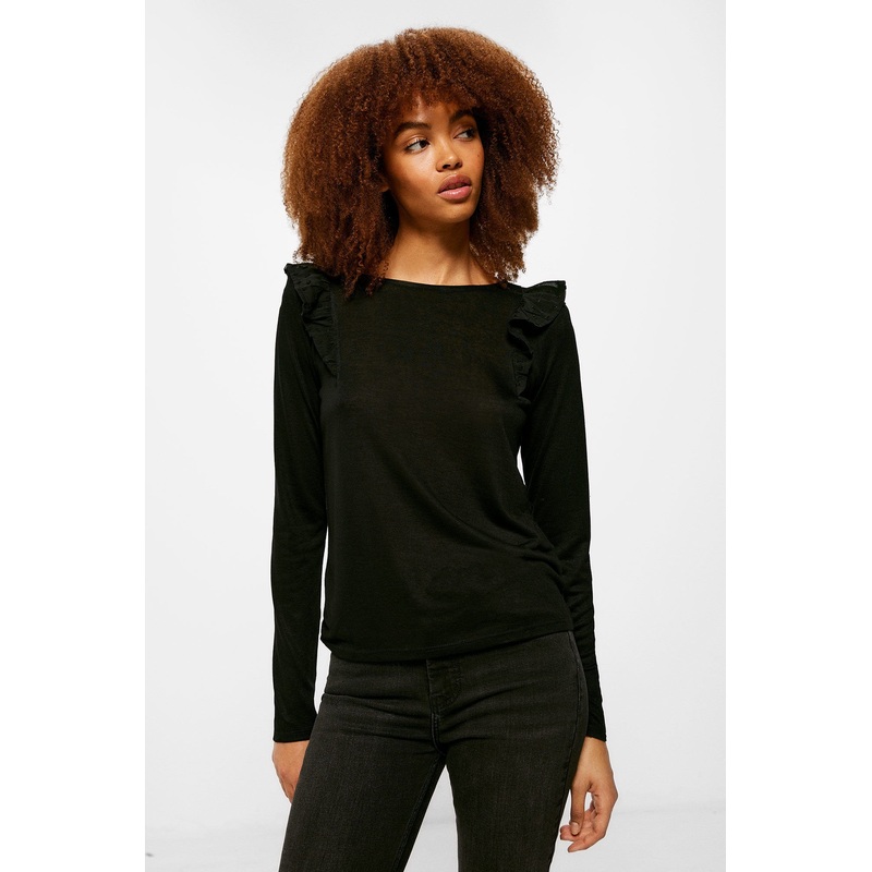 Long Sleeve T-Shirt With Ruffles