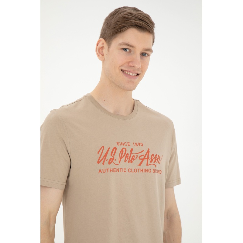 Men Beige T-Shirt