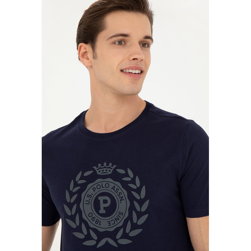 Men Dark Blue T-Shirt