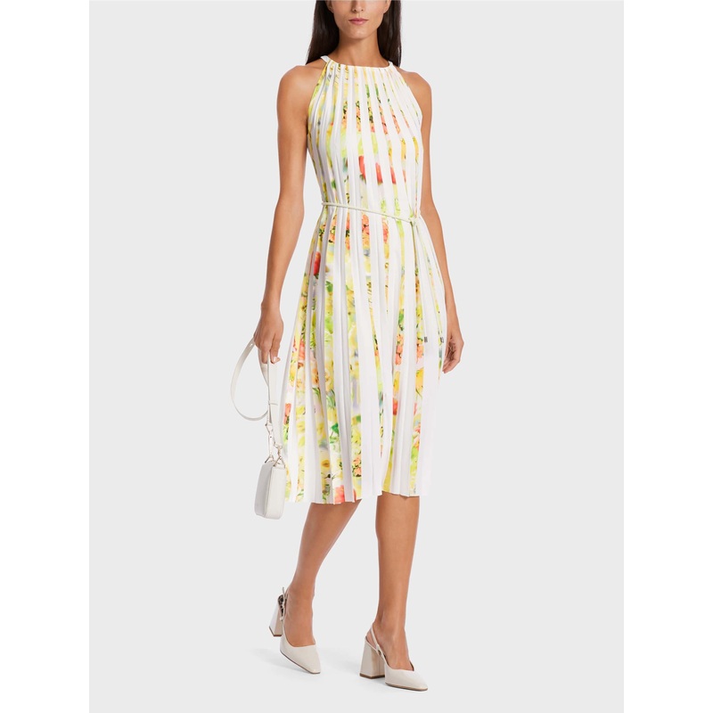 Pleated Midi Dress With Print