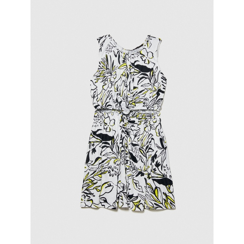 Printed Dress With Knot