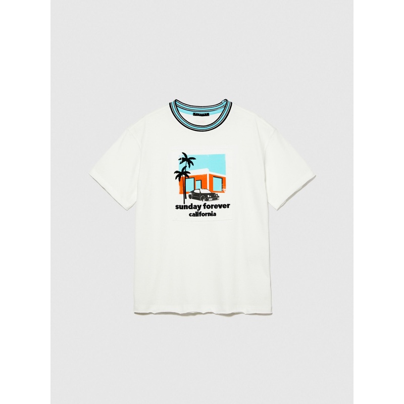 T-Shirt With Embroidered Print
