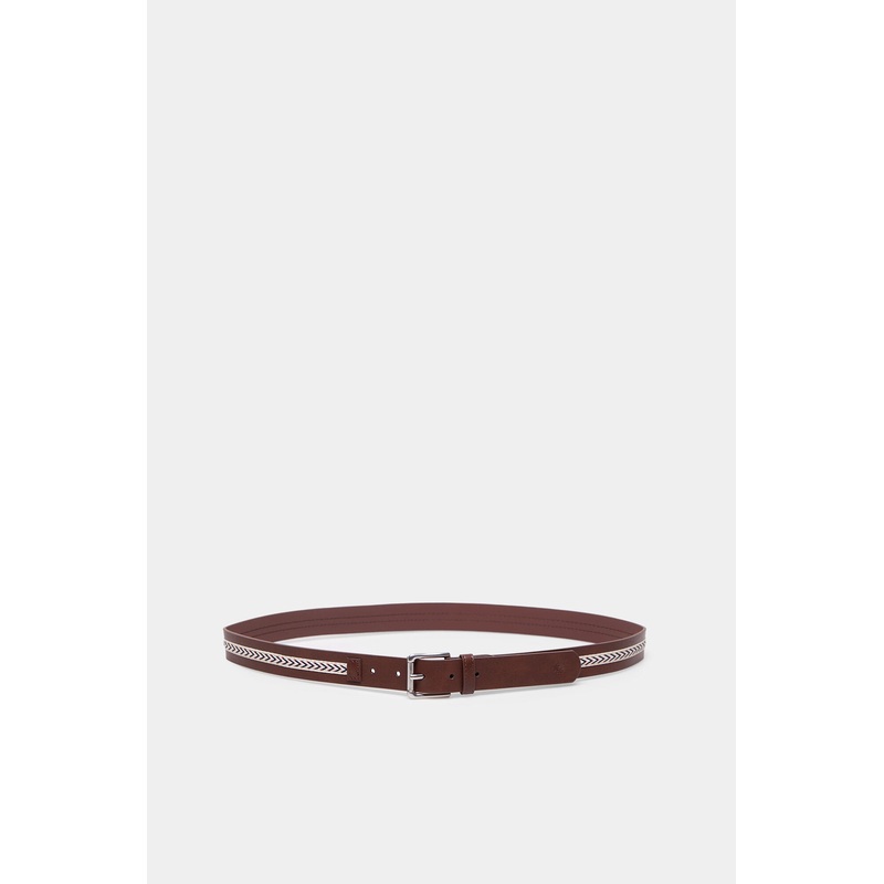 Thin Brown Belt With Design