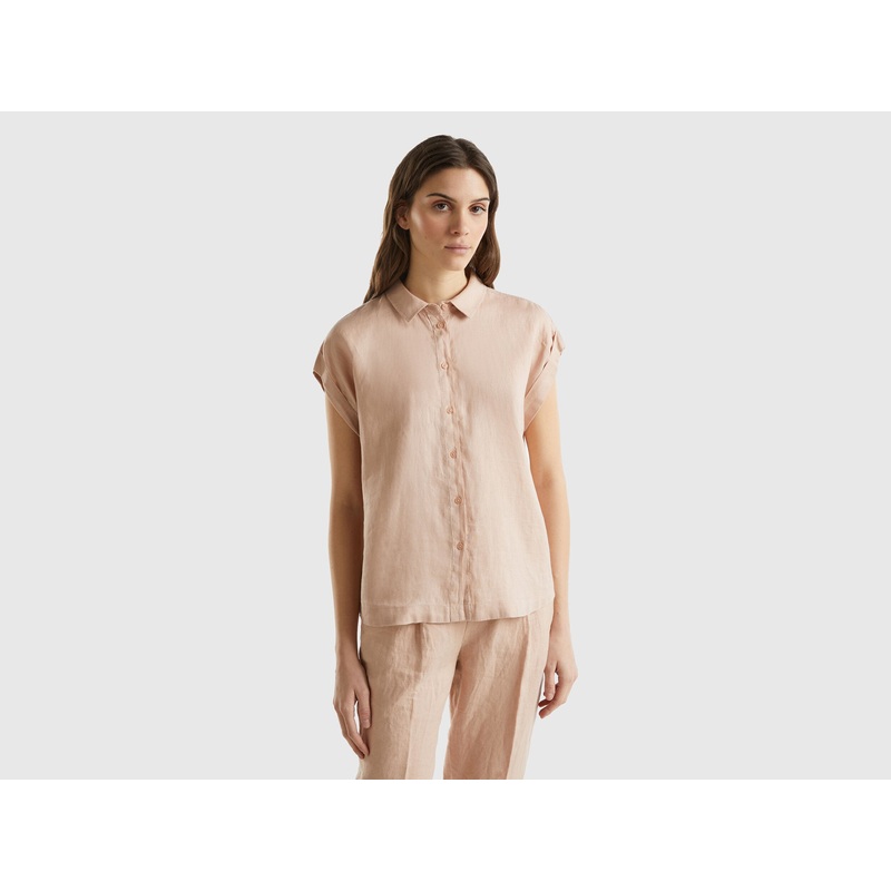 Boxy Fit Shirt In Pure Linen