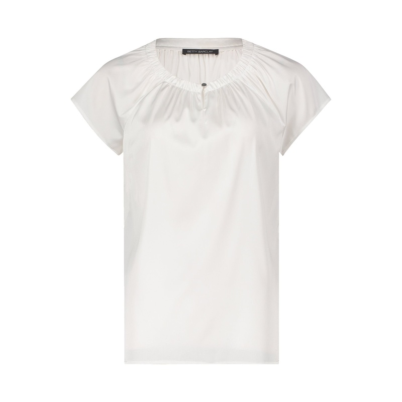 Cap Sleeve Blouse With High Neck