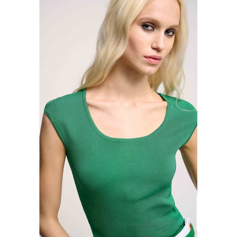Cap Sleeve Knitted Top