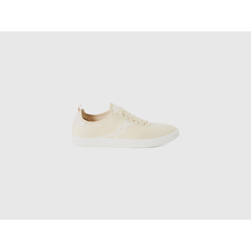 Creamy White And Beige Lightweight Sneakers
